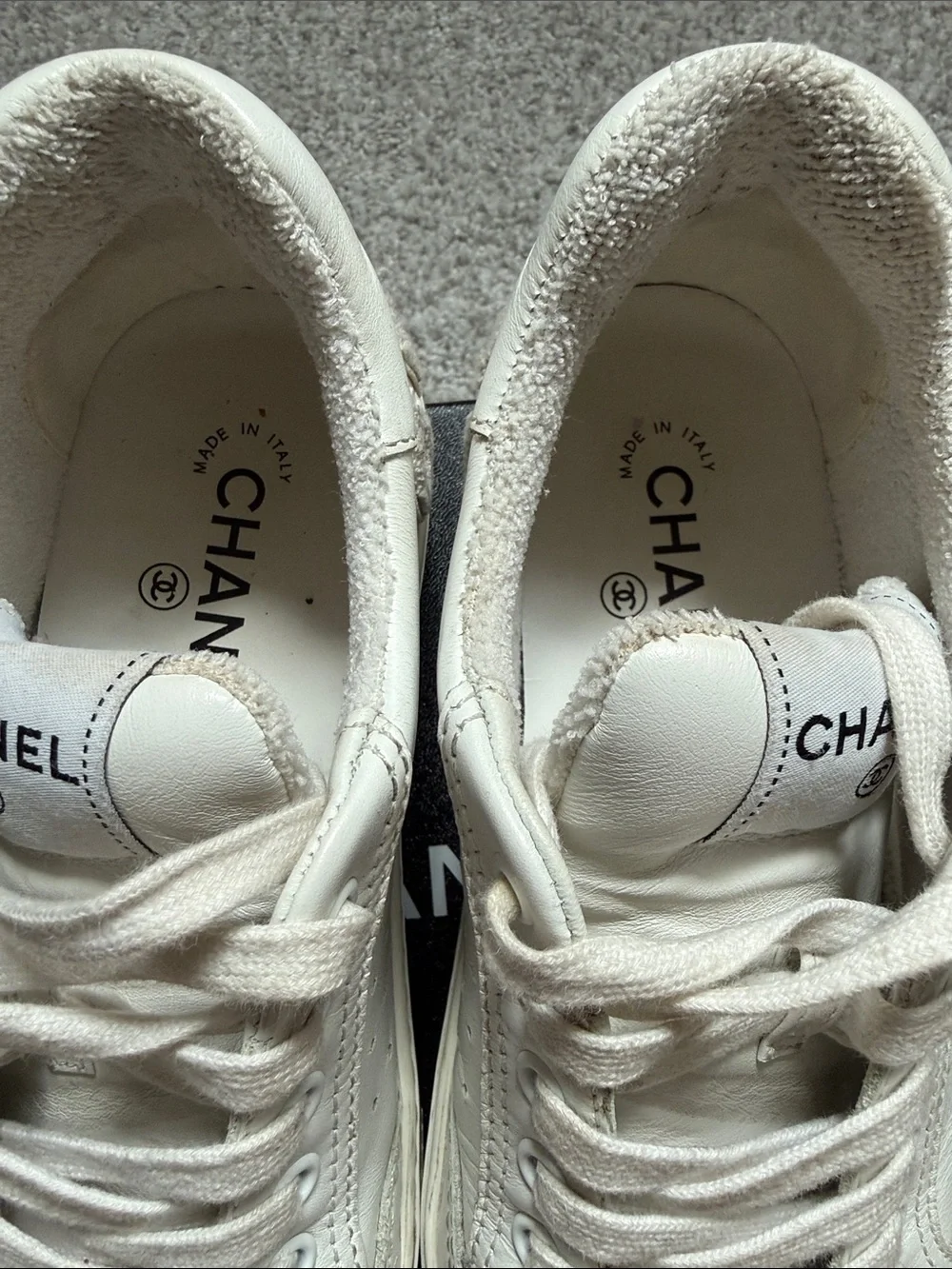 Chanel White Sneakers 38.5
